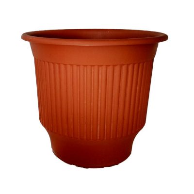 Γλάστρα ριγέ τερακότα